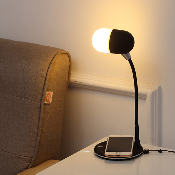 Desk Lamp with Wireless Charger and Bluetooth Speaker